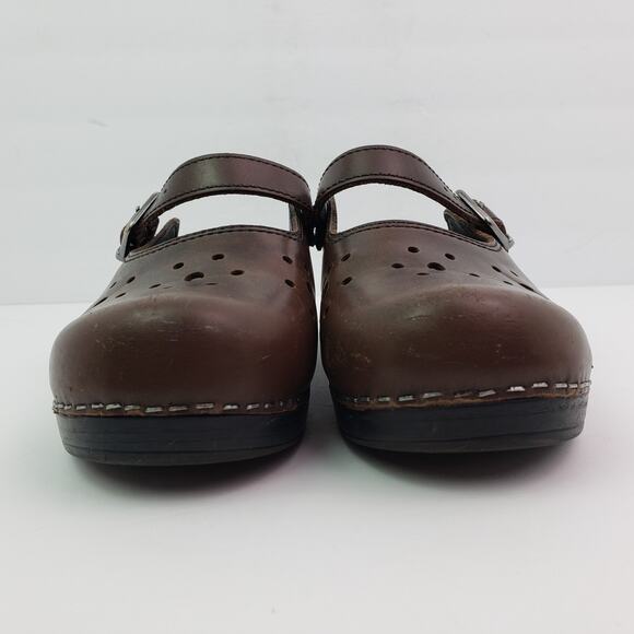 Dansko Merrie Womens Size Eu 38 US 7.5-8 Brown Leather Slip On Mule Clog Shoes - Picture 6 of 12